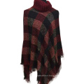 New style 2017 winter ladies fall computer crochet knitted plaid women winter poncho